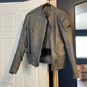 All Leather Gray Moto Jacket